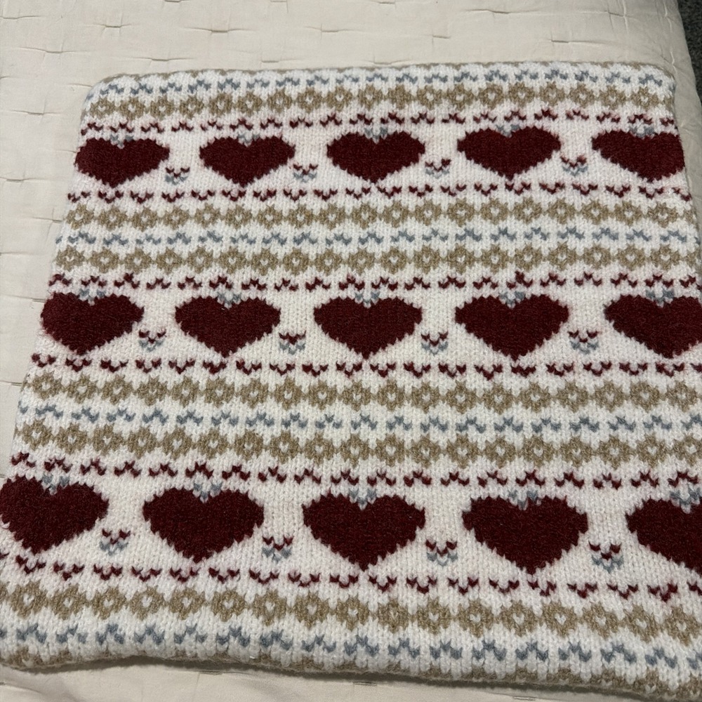 Pottery Barn Fair Isle Pillow Cover Easter/Valentines/Country Beige 20 X 20"